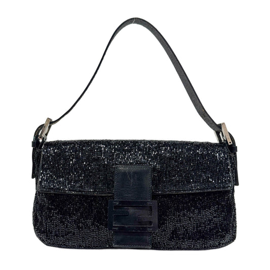 Baguette Black Beads Shoulder Bag