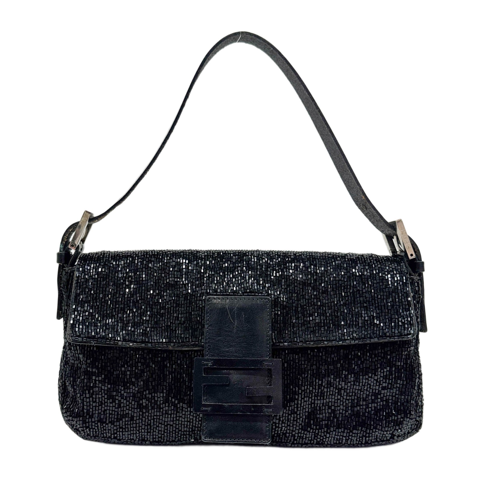 Baguette Black Beads Shoulder Bag