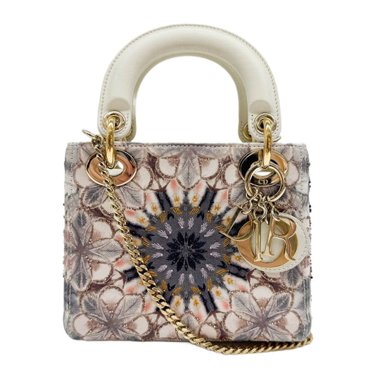 Mini Lady Dior Embroidered Beads Multicolor Floral Canvas Two Way Bag