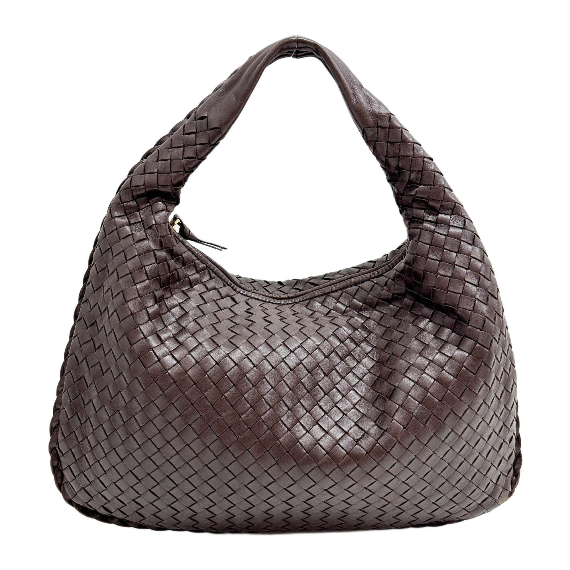 Intrecciato BrownLeather Shoulder Bag