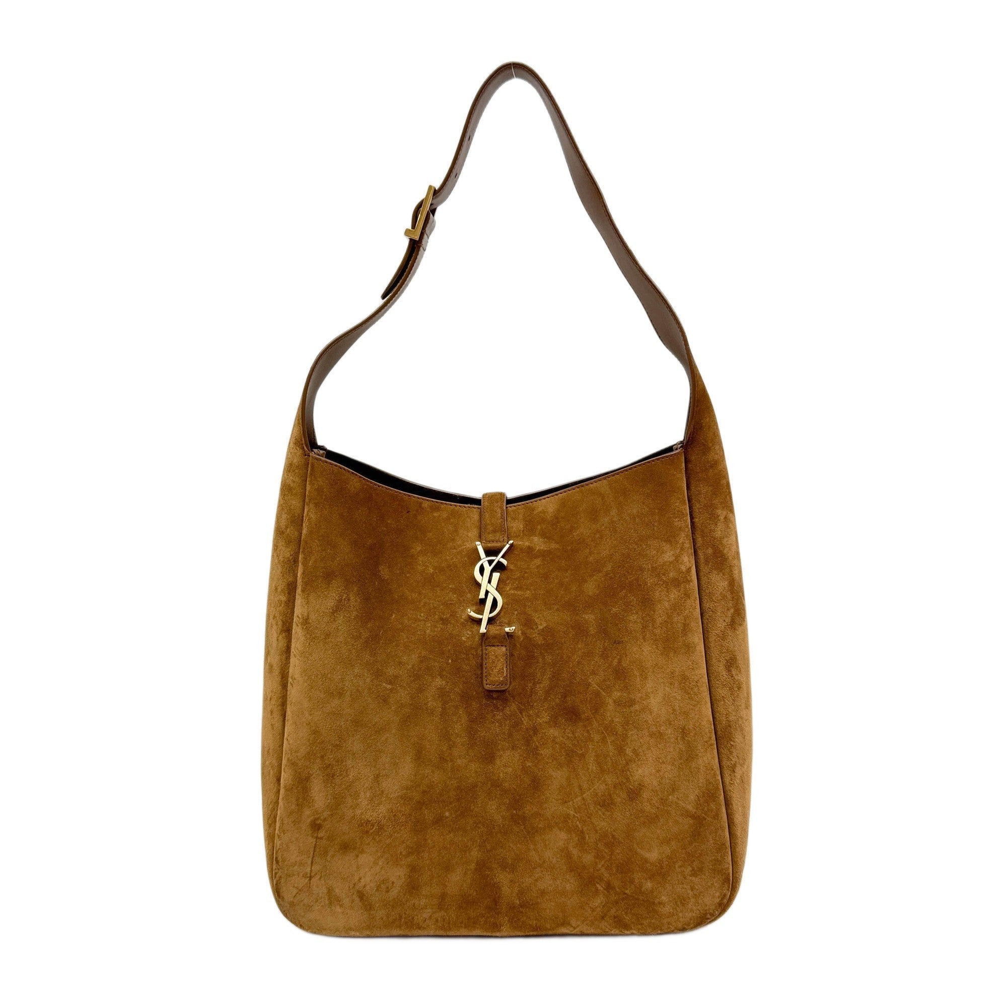 Le 5A7 Brown Suede Shoulder Hobo Bag