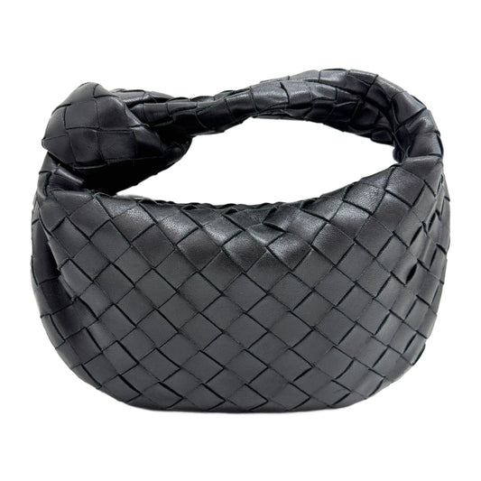 Mini Jodie Intrecciato Black Leather Hand Bag