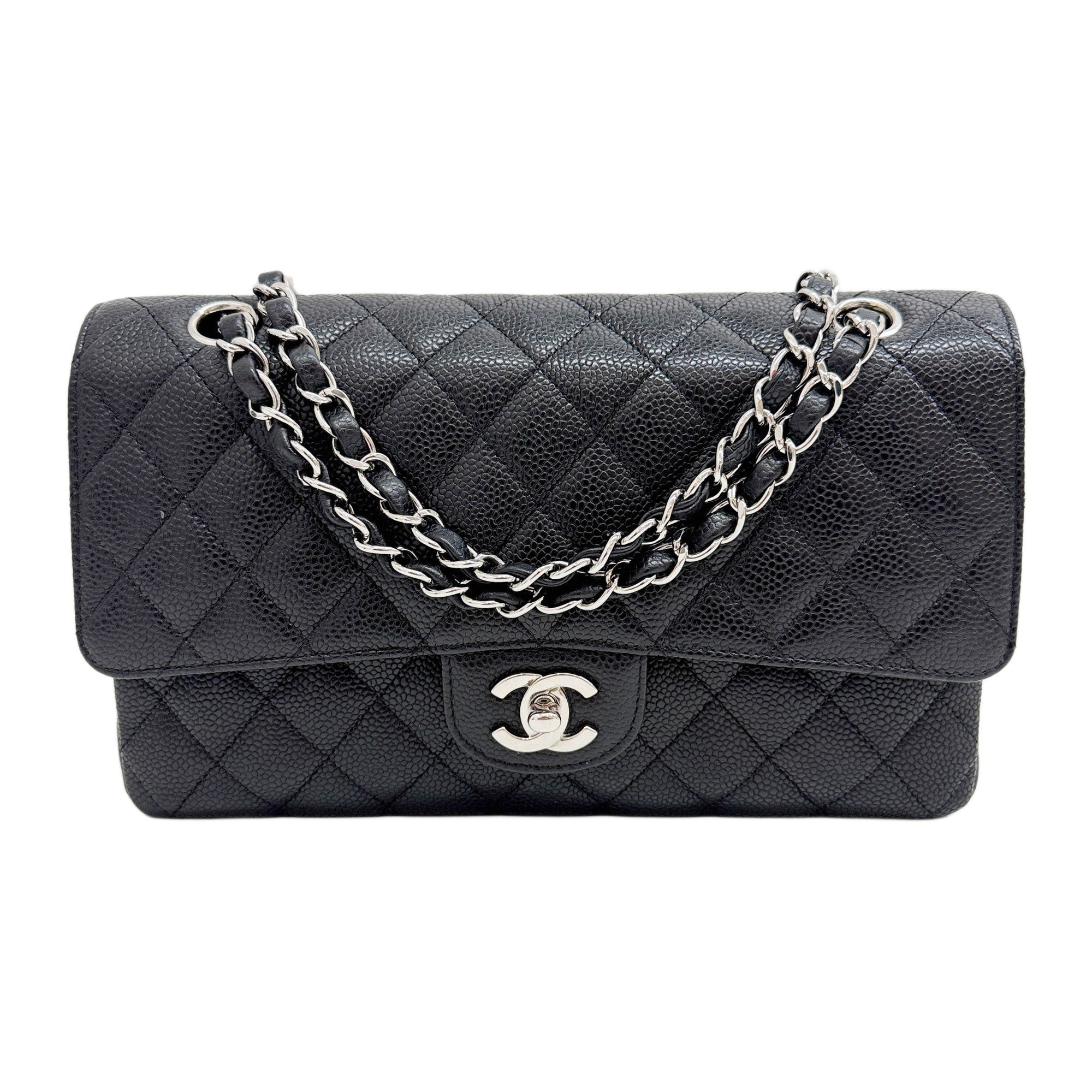 Classic Double Flap 2008-2009 Matelasse Black Leather Shoulder Bag