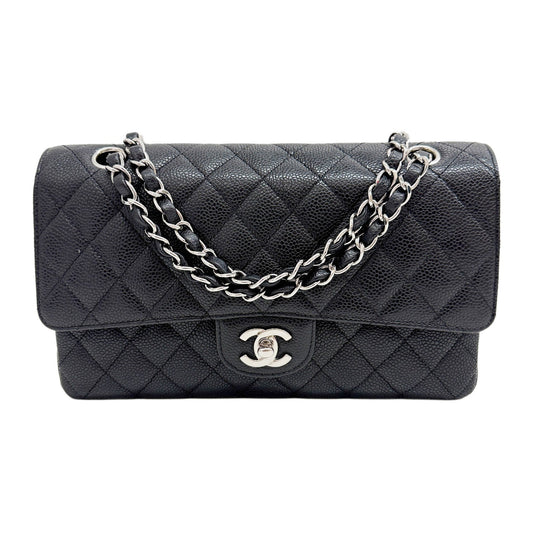 Classic Double Flap 2008-2009 Matelasse Black Leather Shoulder Bag