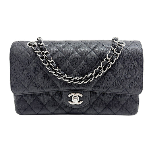 Classic Double Flap 2010-2011 Black Leather Shoulder Bag
