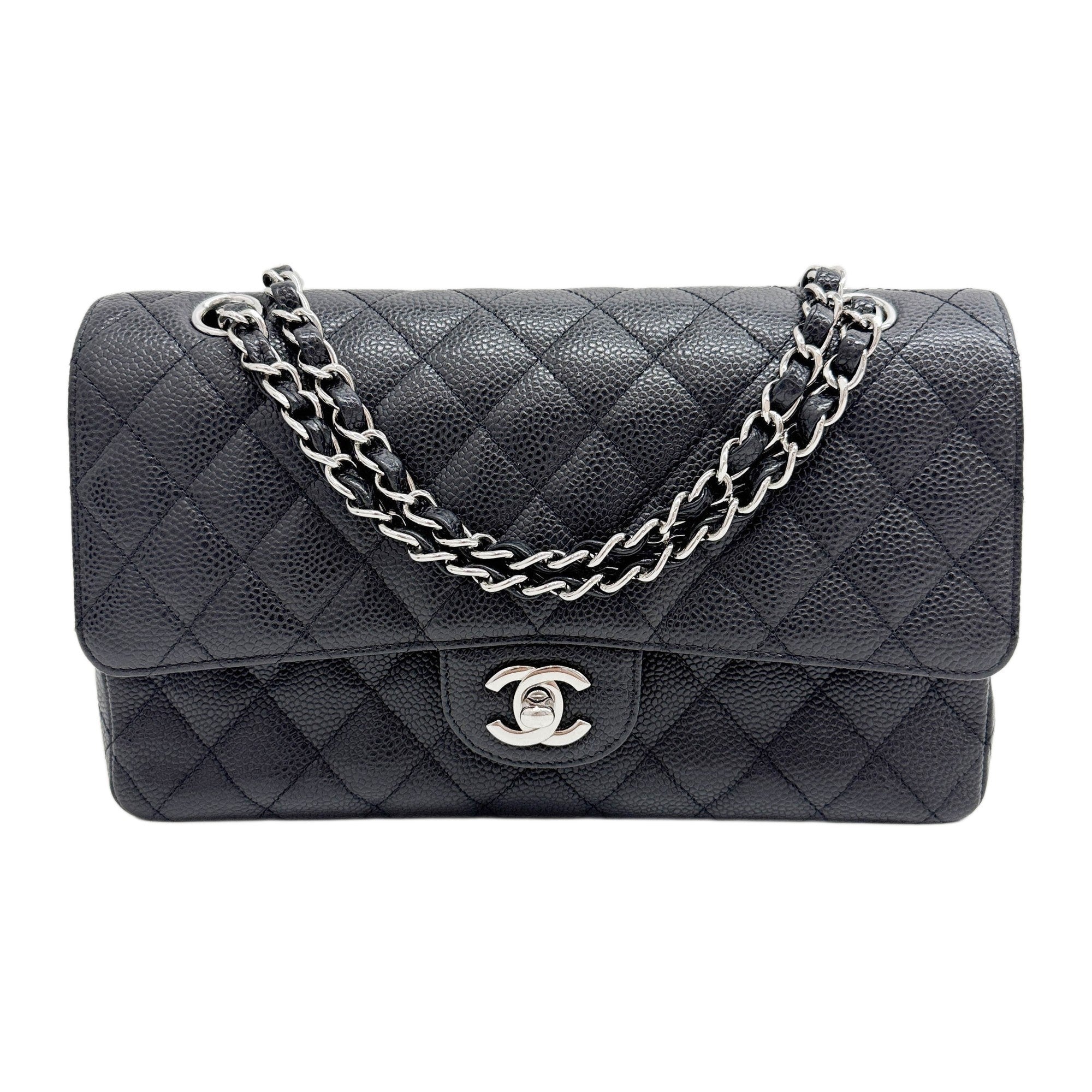 Classic Double Flap 2010-2011 Black Leather Shoulder Bag