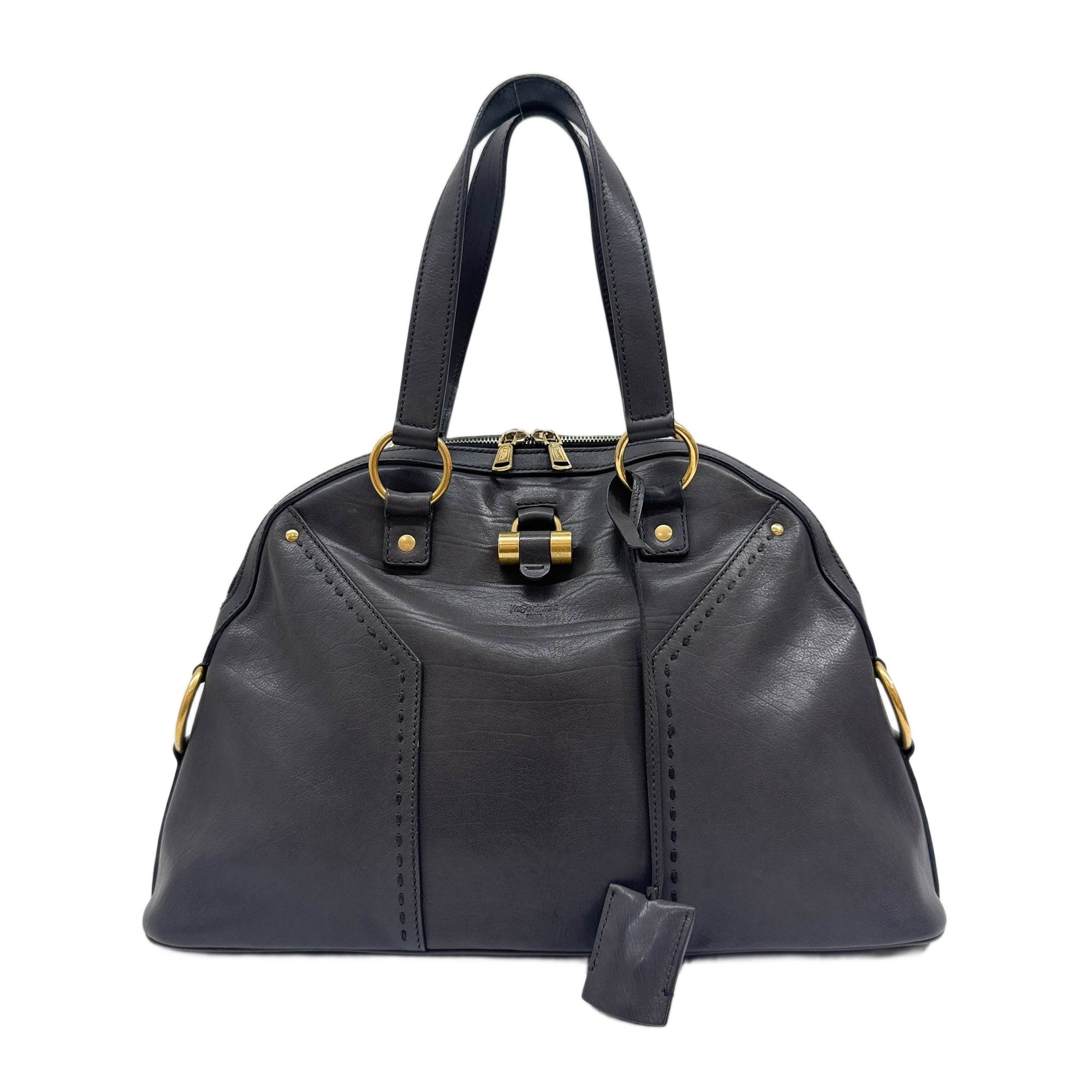 Muse Gray Leather Hand Bag
