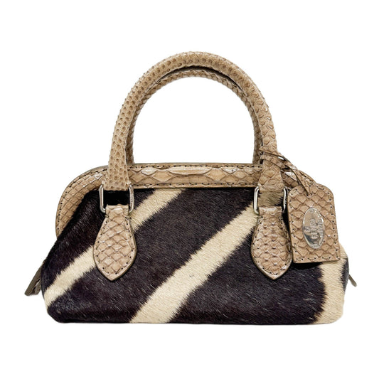 Doctor Brown Zebra Fur Hand Bag
