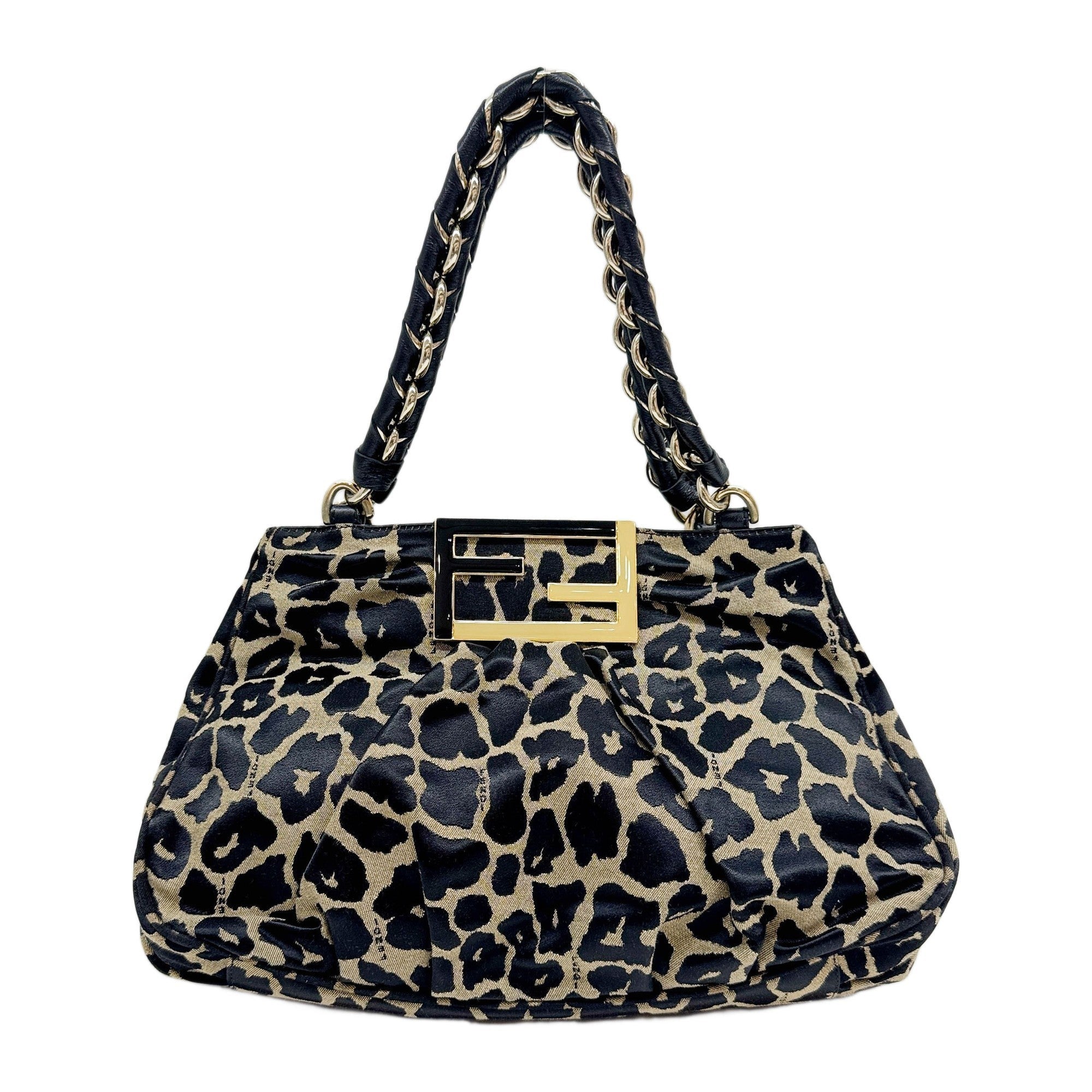 Mia Sand Brown Leopard Print Cotton Shoulder Bag