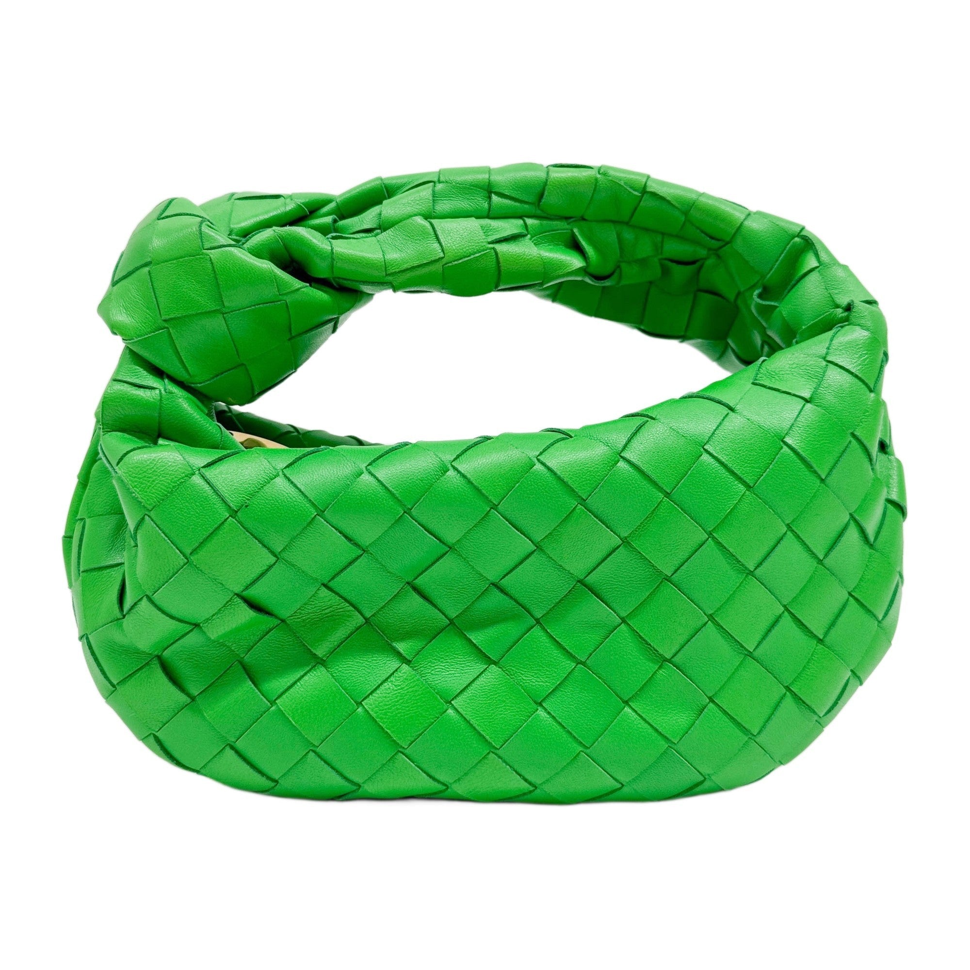 Mini Jodie Intrecciato Green Leather Hand Bag
