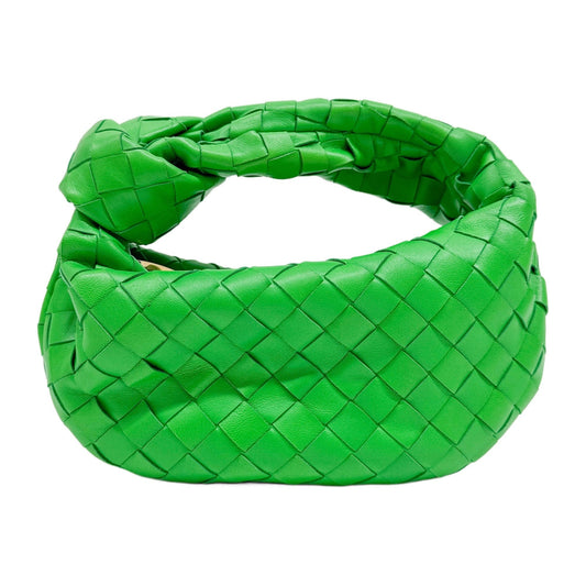 Mini Jodie Intrecciato Green Leather Hand Bag