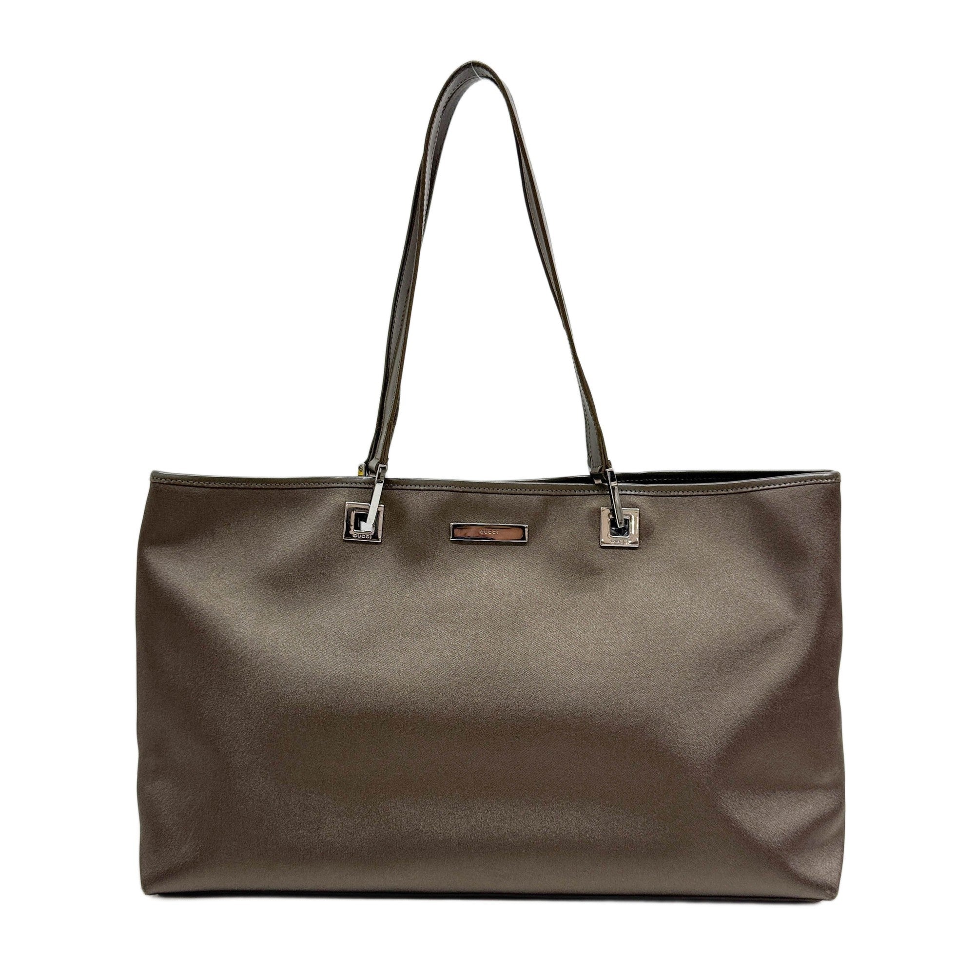 Brown Stain Shoulder Tote Bag