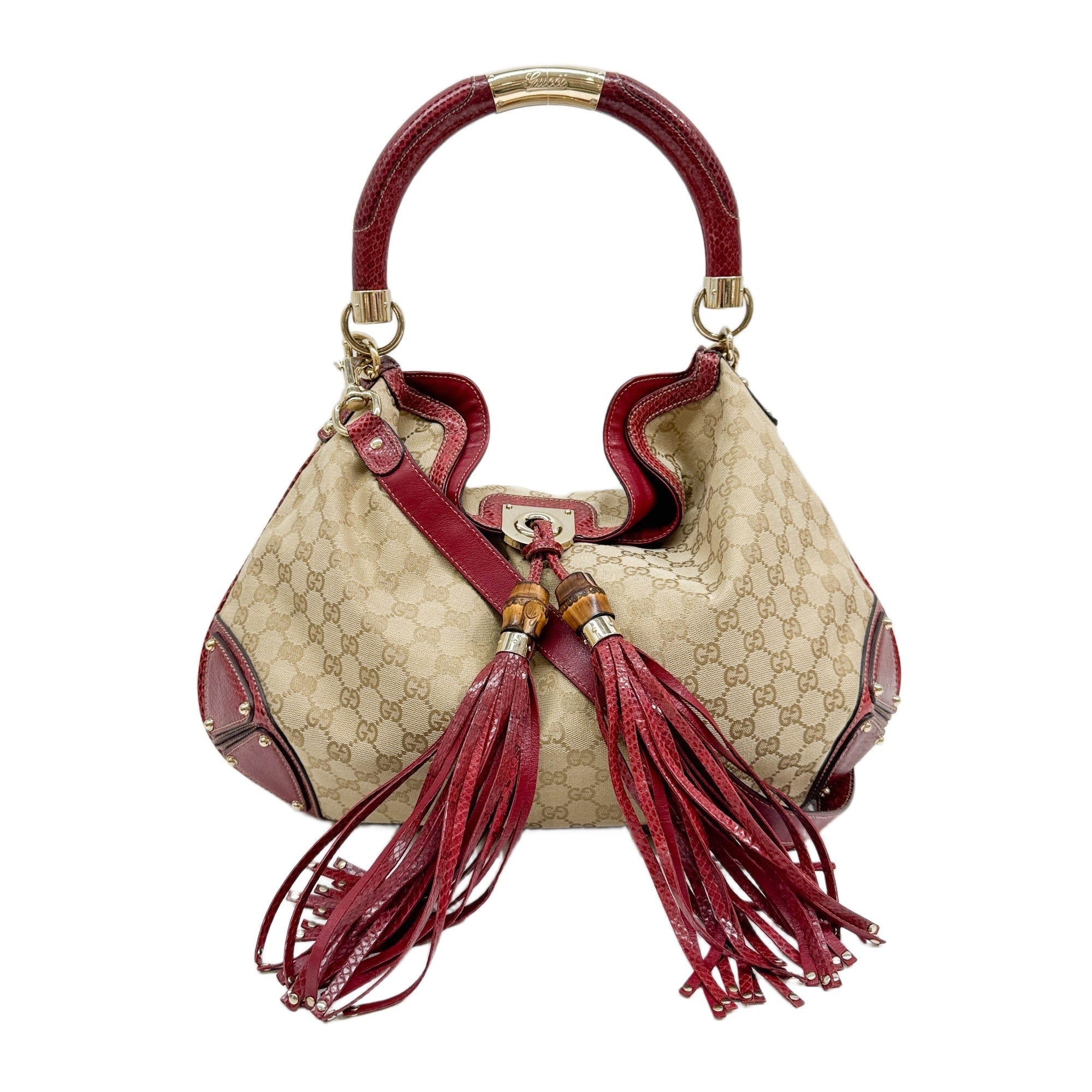 Indy Brown GG Canvas Two Way Bag