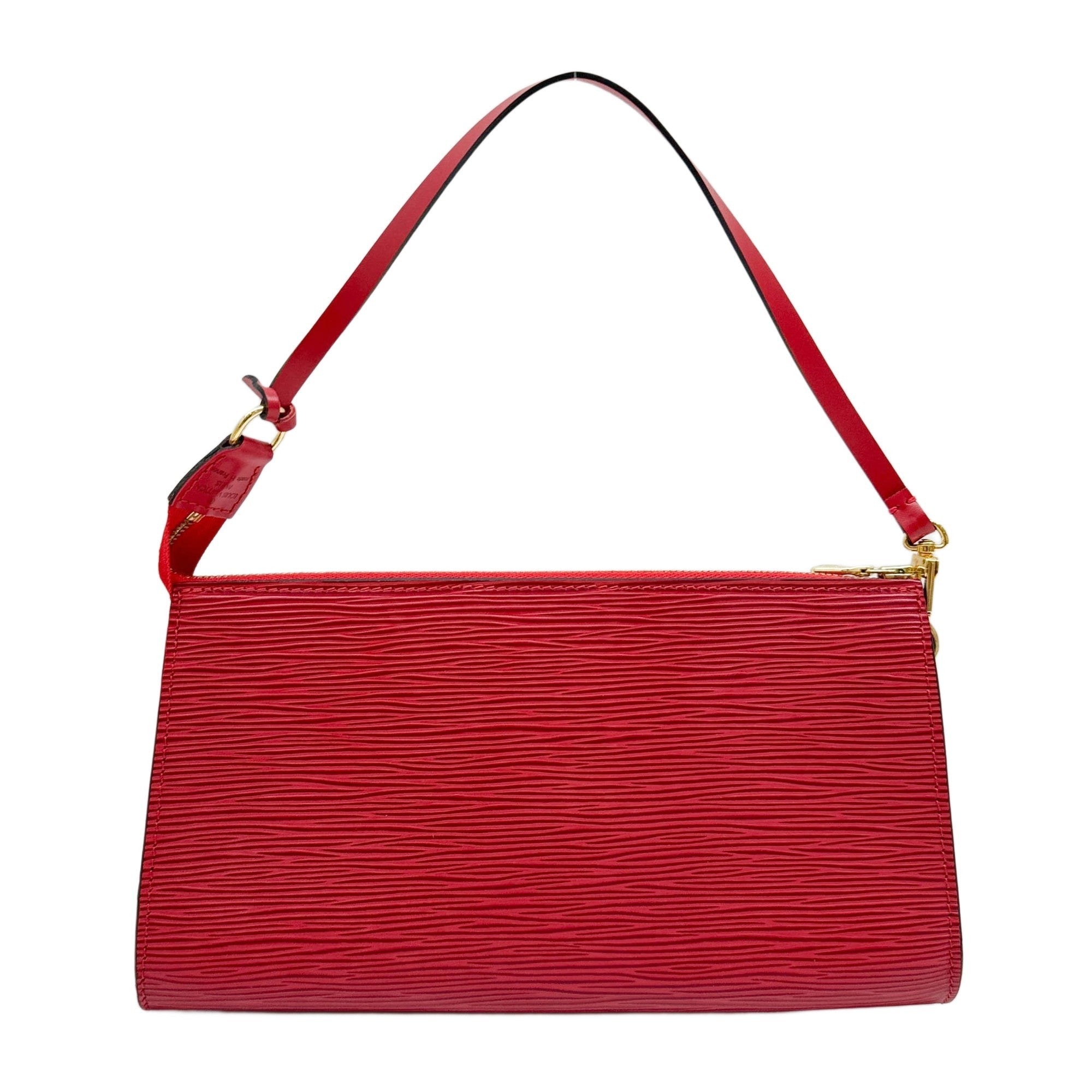 Pochette Accessory Noir Red Epi Leather Hand Bag