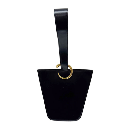 Panthere Black Leather Hand Bag