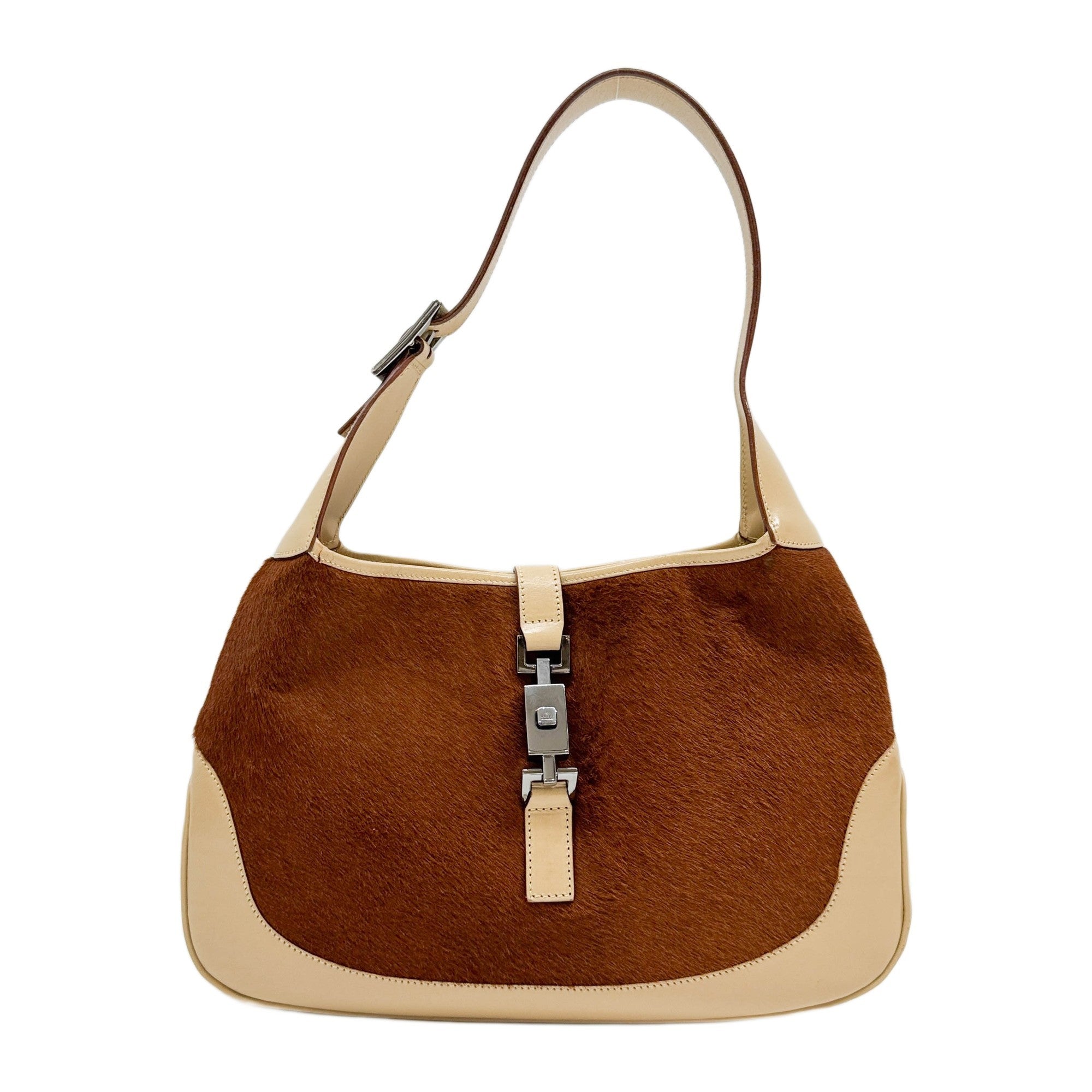 Jackie 1961 Brown Pony Hair Shoulder Bag