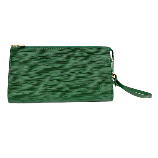 Pochette Accessoire Noir Green Epi Leather Clutch Bag