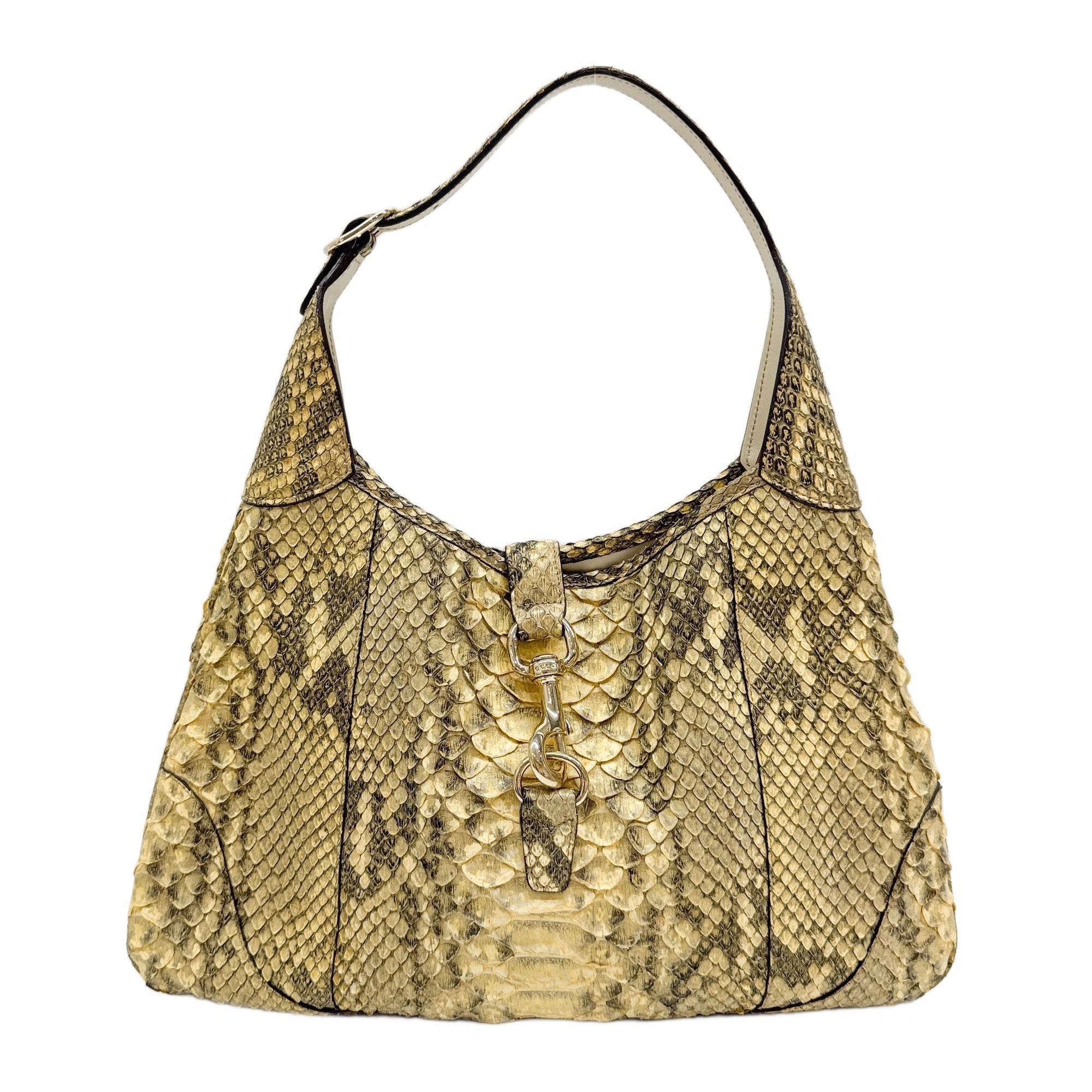 Jackie Yellow Gold Python Shoulder Bag