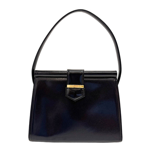 Black Leather Handle Bag
