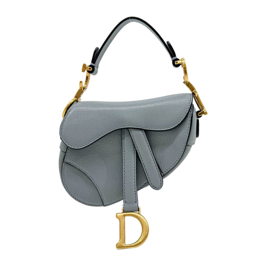 Nano Saddle Dusty Blue Leather Hand Bag