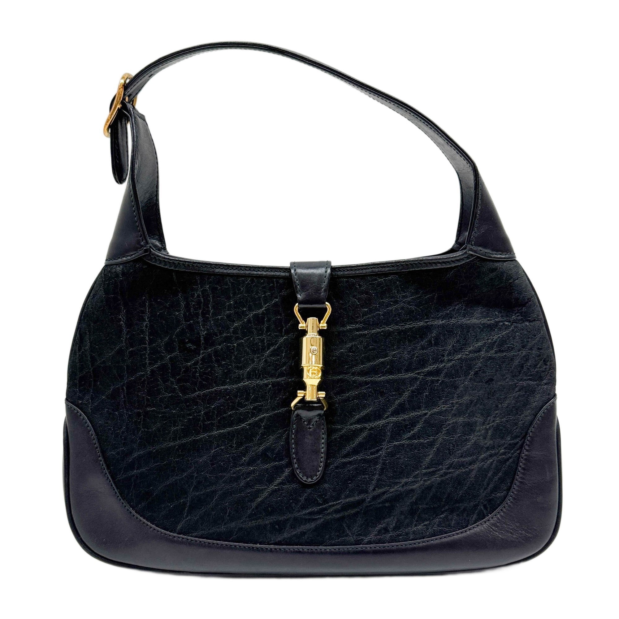 Jackie Black Leather Shoulder Bag