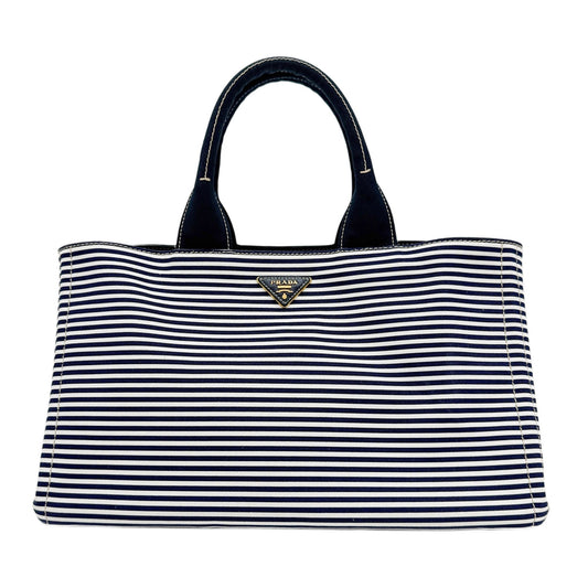 Blue & White Canvas Tote Bag