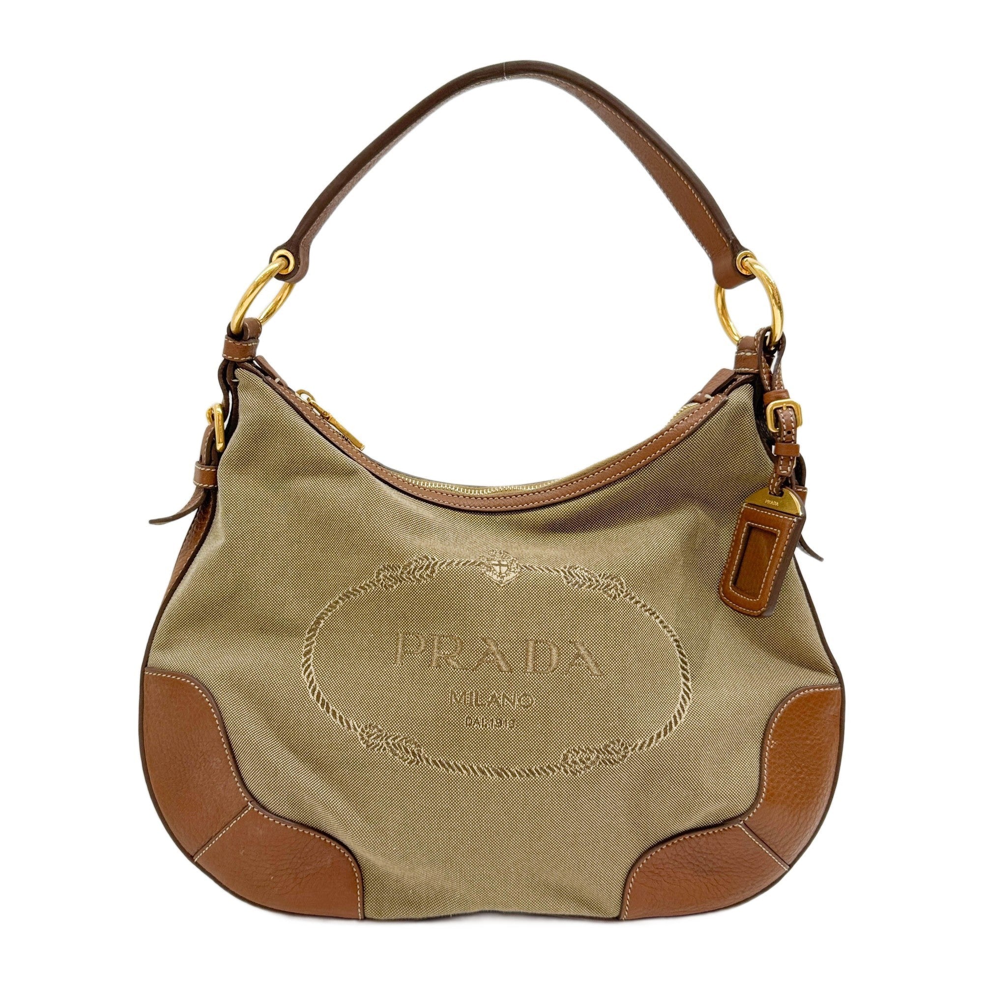 Brown Canvas Shoulder Bag