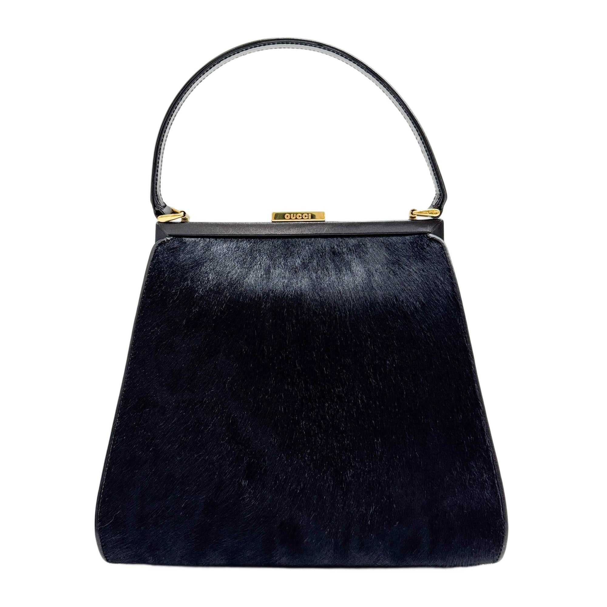Black Pony Hair Hand Bag