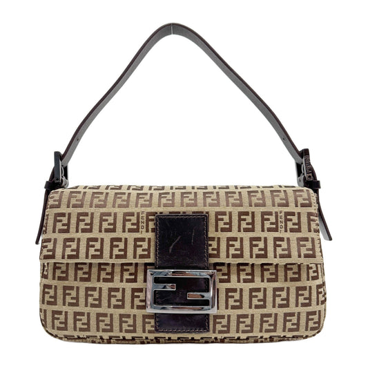 Baguette Zucchino Brown Canvas Shoulder Bag