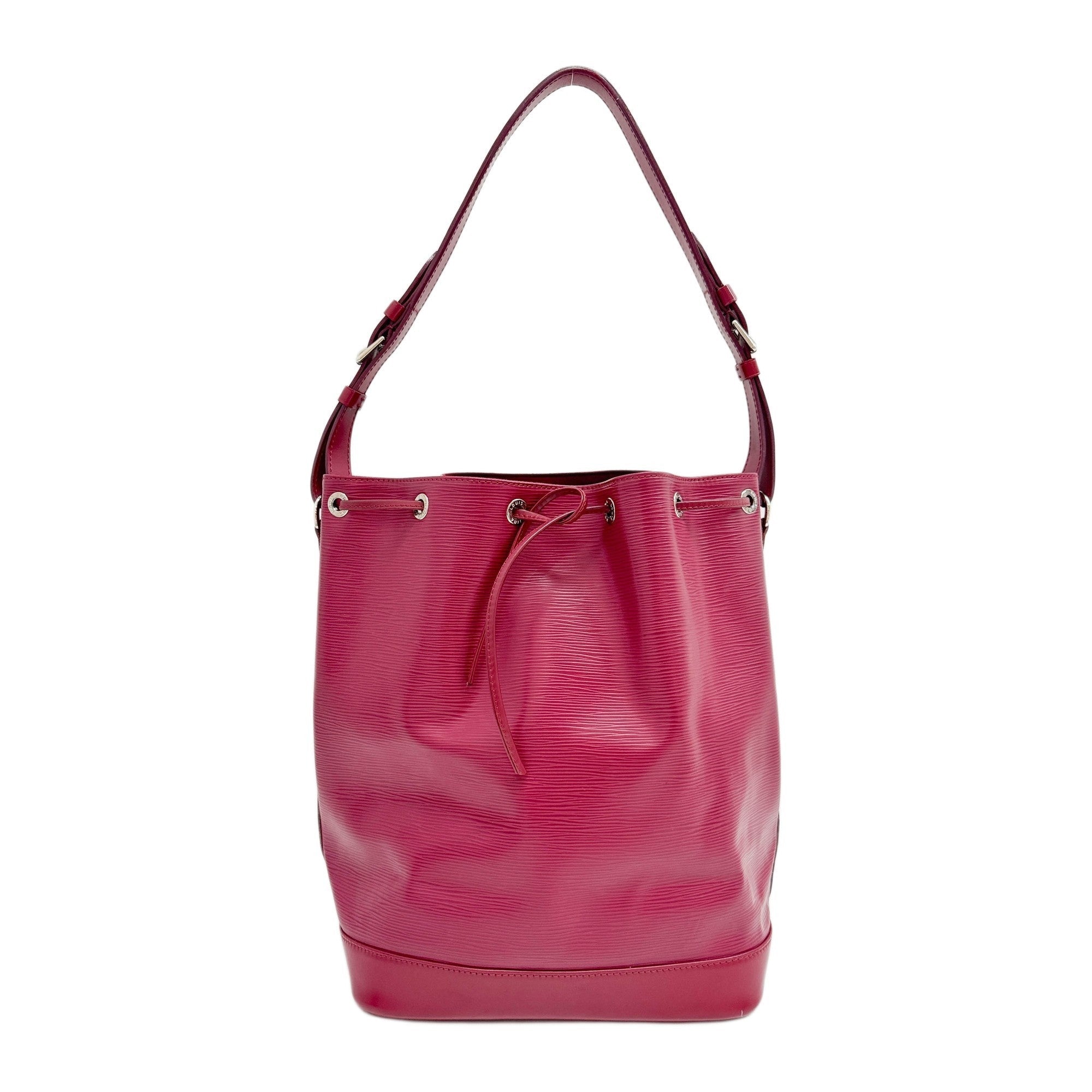 Noe Magenta Epi Leather Bucket Shoulder Bag