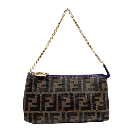 Brown Zucca Canvas Chain Shoulder Bag