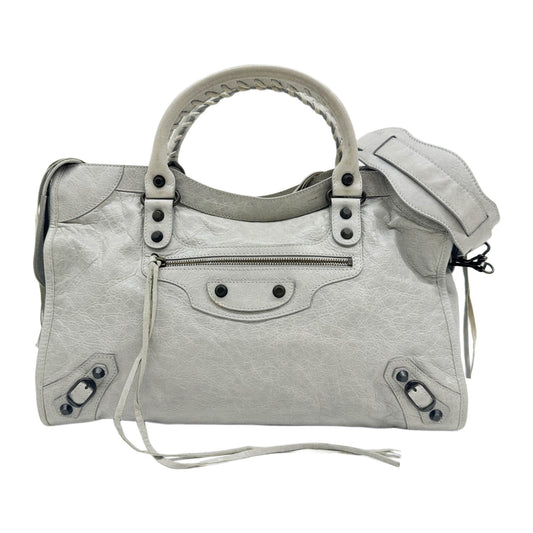 The City Gray Leather Two Way Bag