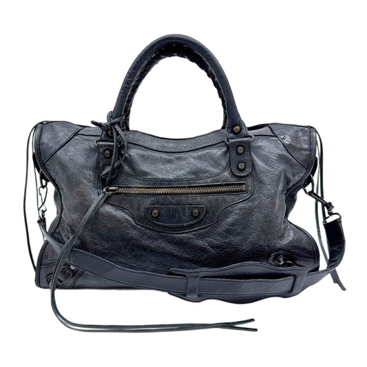 The City Off Black Leather Two Way Bag