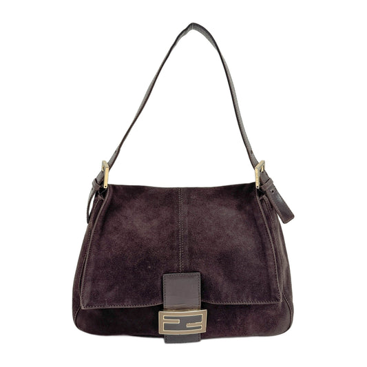 Mamma Baguette Brown Suede Shoulder Bag