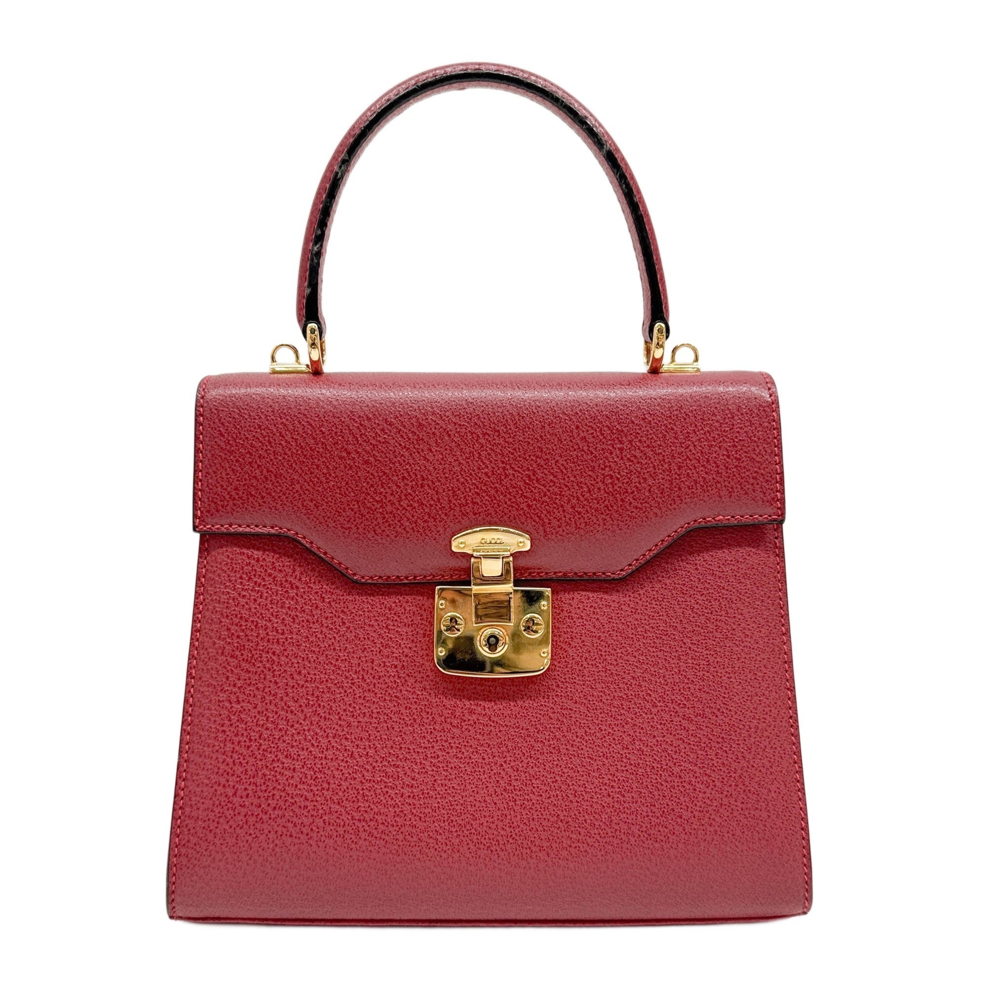 Lady Lock Red Leather Two Way Bag