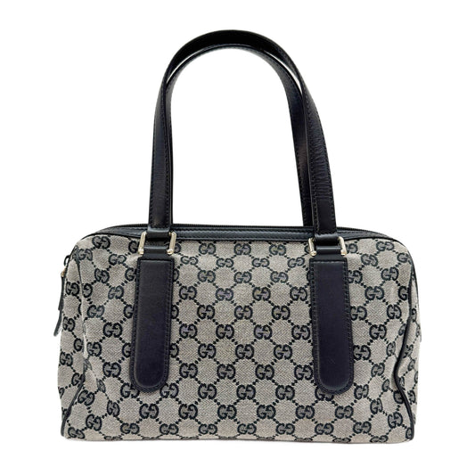 Mini Boston Black GG Canvas Hand Bag