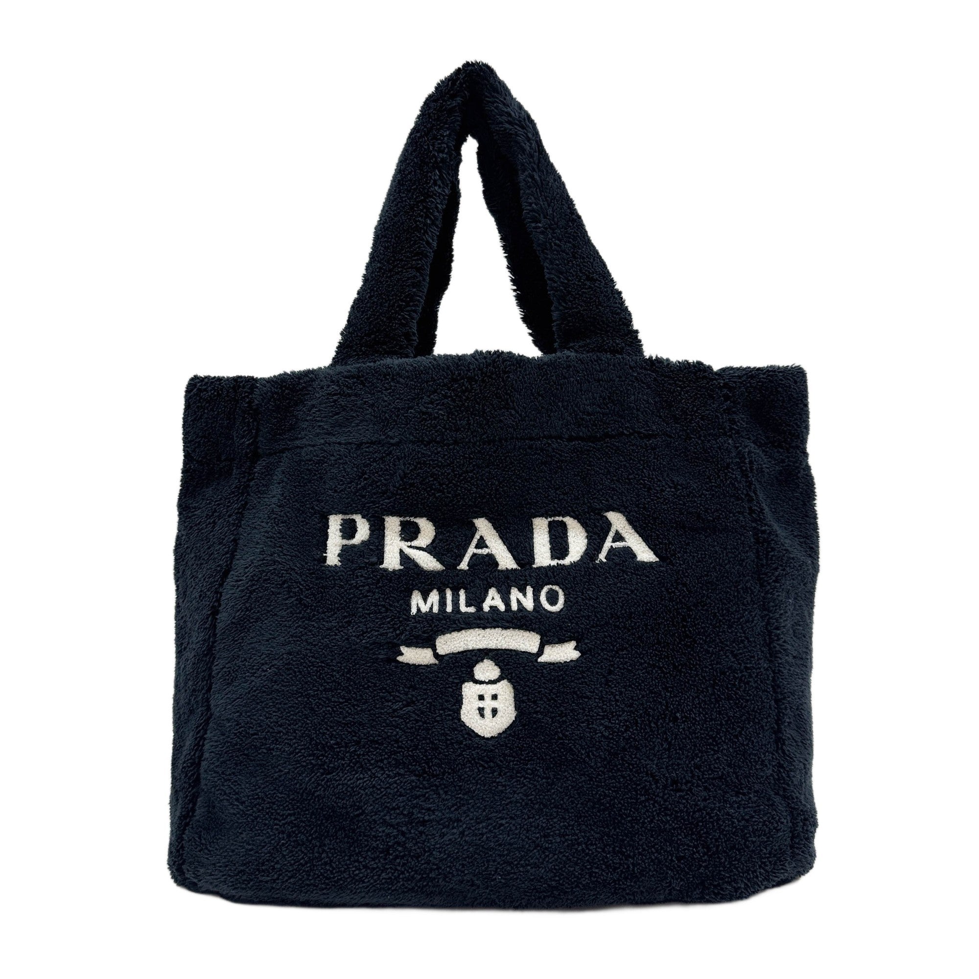 Terry Black Cloth Tote Bag