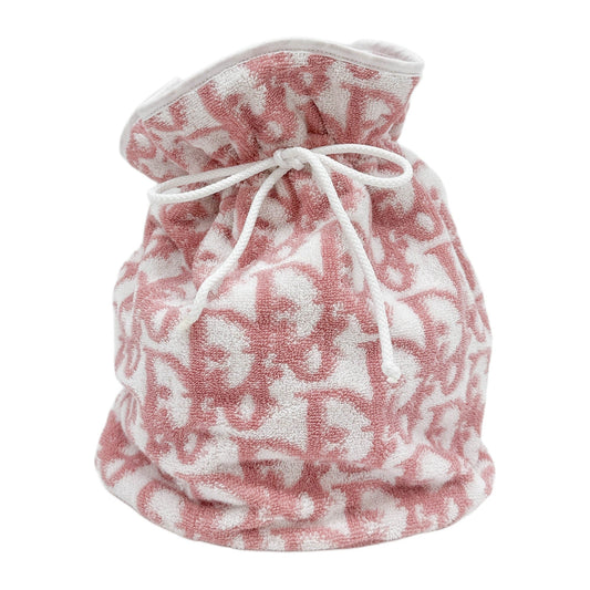 White and Pink Trotter Cotton Towel Bag