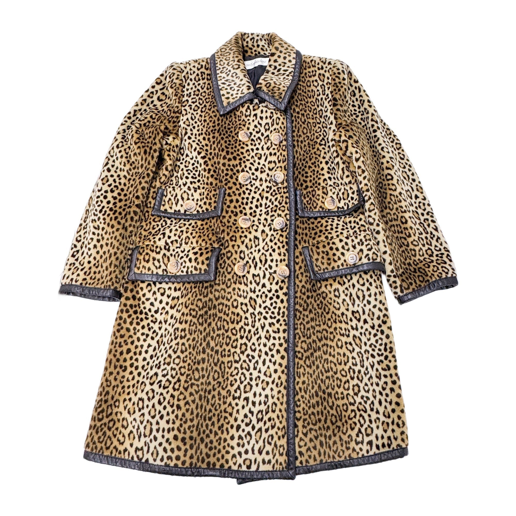 Size 36 EU Brown Leopard Print Cotton Coat