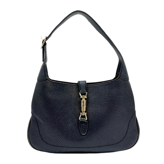 Jackie Off-Black Leather Shoulder Bag