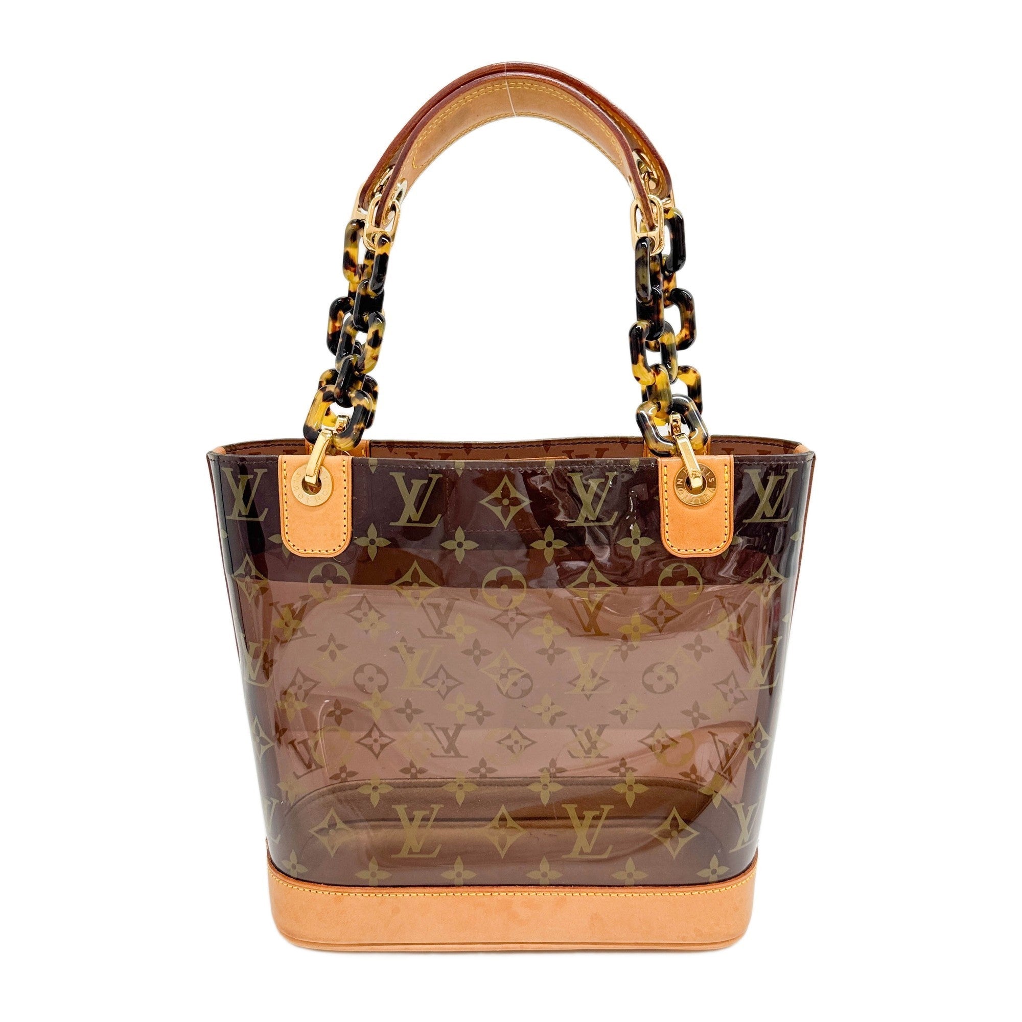 Cabas Ambre Brown Monogram Vinyl Shoulder Bag