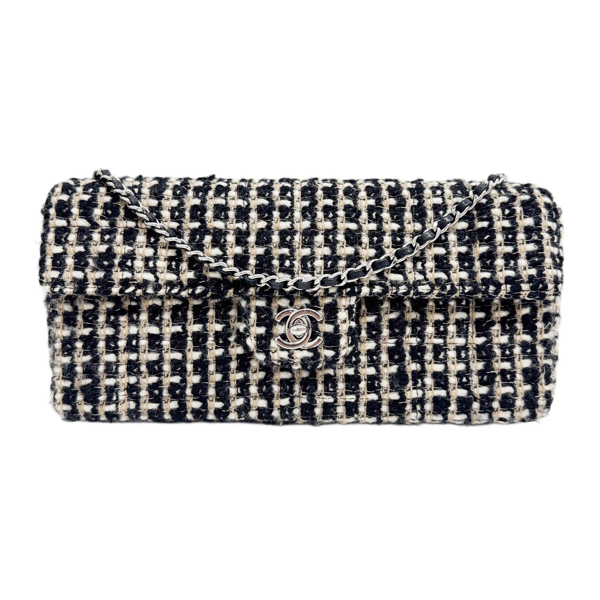 East West Flap 2002-2003 Black & White Tweed Shoulder Bag