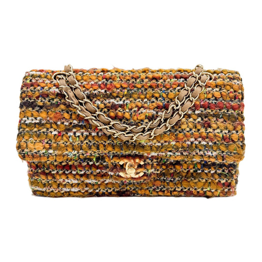 Double Flap 2003-2004 Multicolored Brown Tweed Shoulder Bag