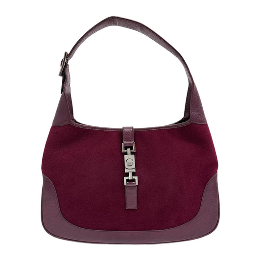 Jackie Fuchsia Suede and Leather Shoulder Bag