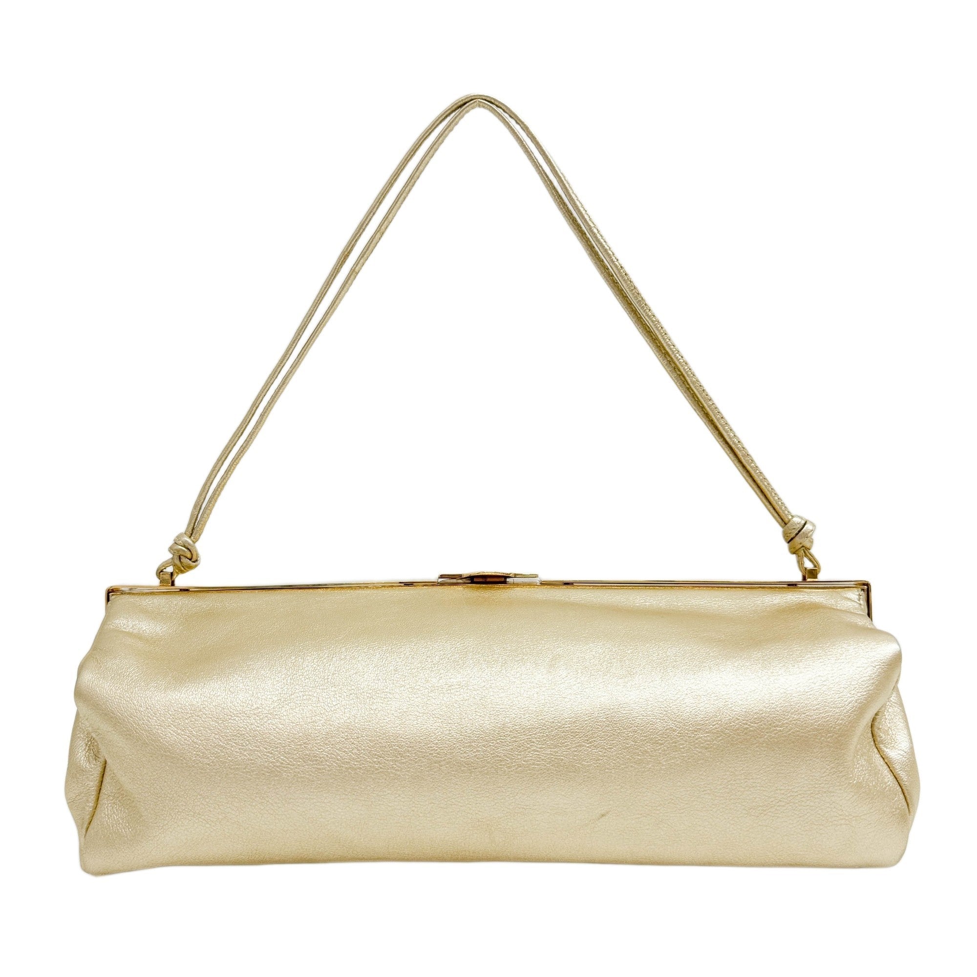 Gold Leather Shoulder Bag
