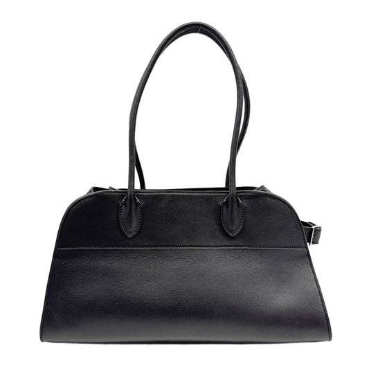 Margaux Black Leather Tote Bag
