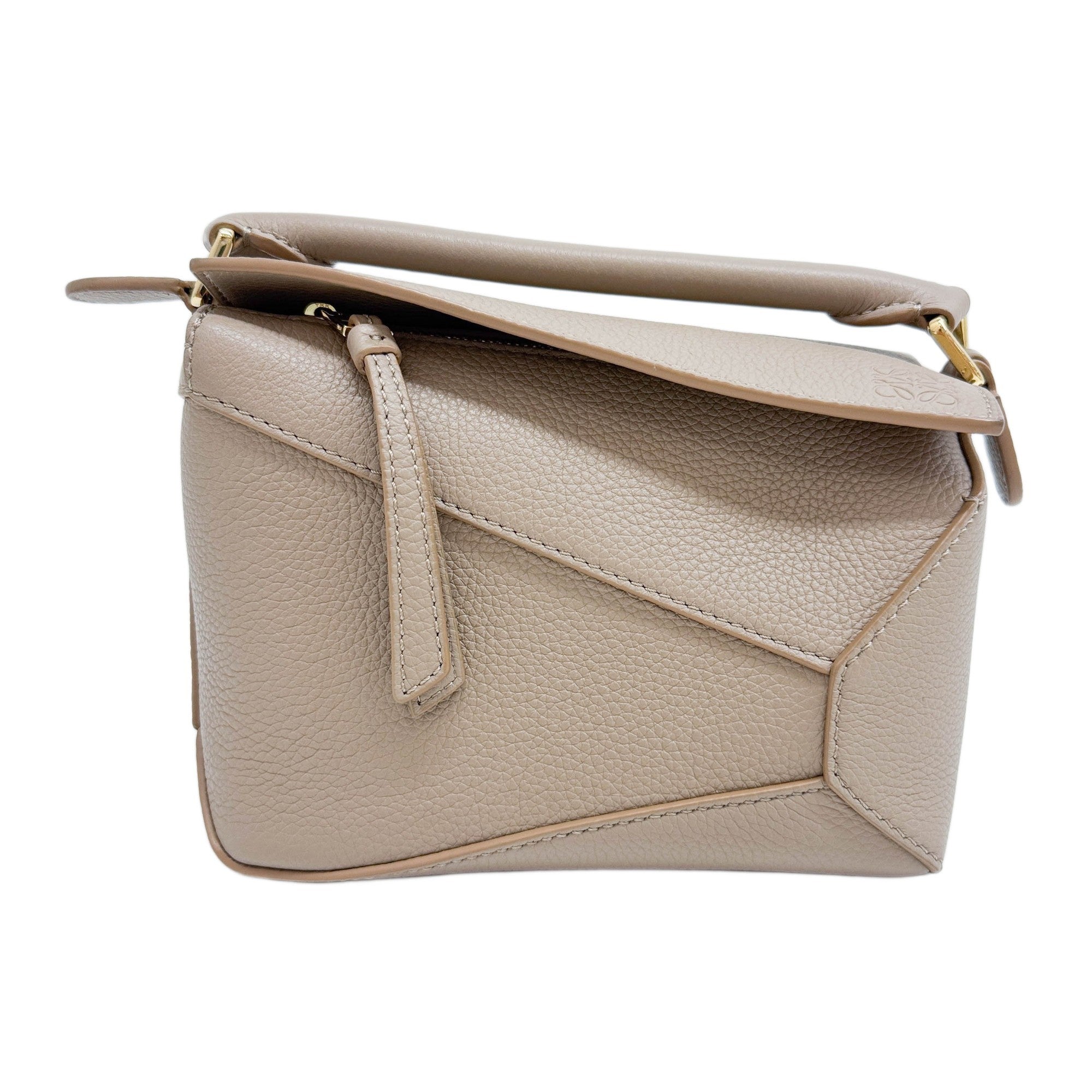 Mini Puzzle Light Brown Leather Two Way Bag