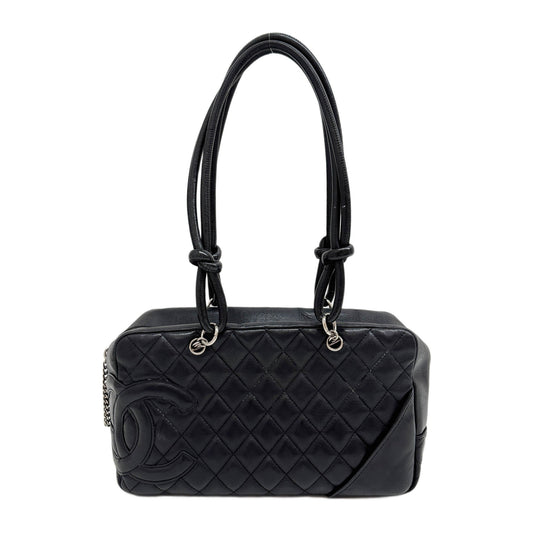 Cambon Bowling 2004-2005 Matelasse Black Leather Shoulder Bag