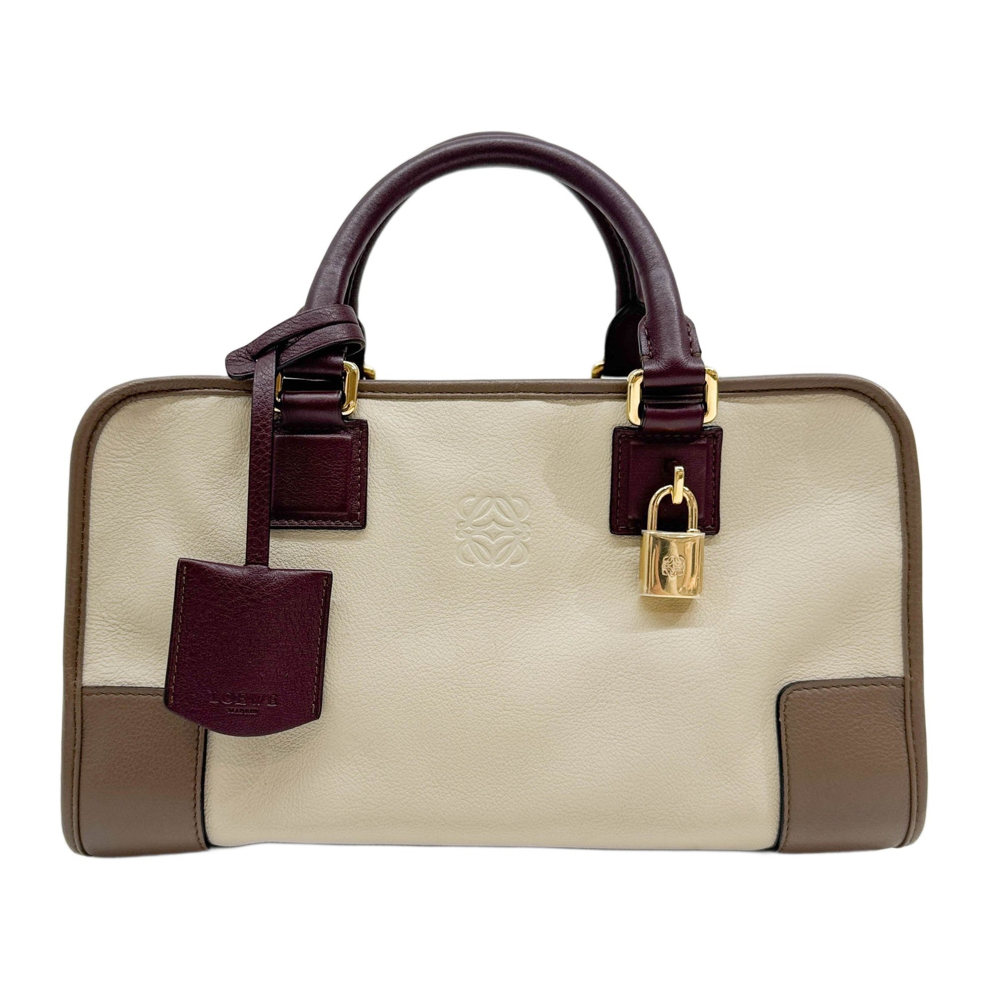 Amazona Beige Leather Hand Bag