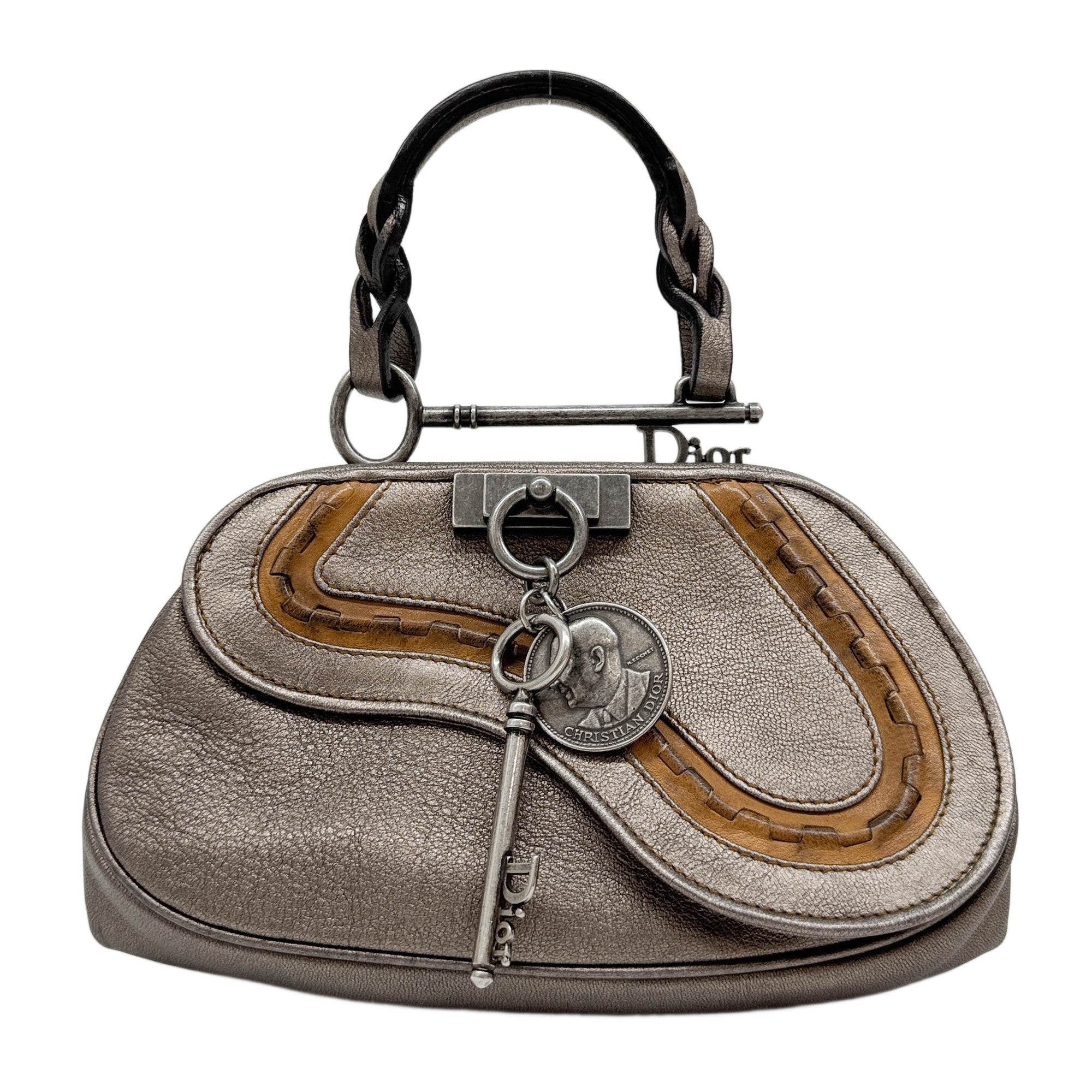 Mini Gaucho Key Gold Leather Hand Bag